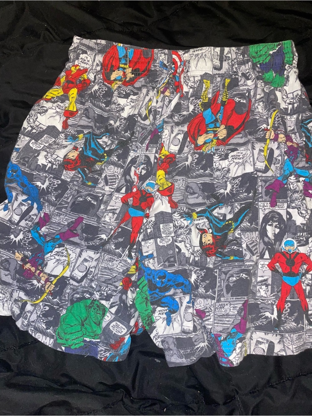Mens marvel Comic-Print Elastic Waist Shorts - Multicolor xl
